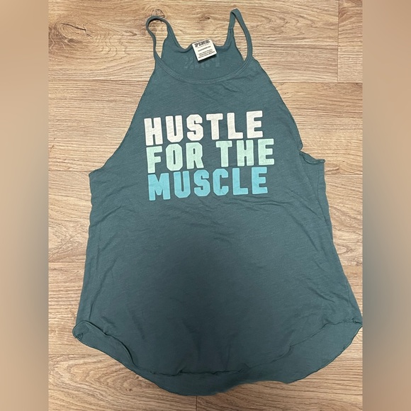 VICTORIA’S SECRET PINK: ‘Hustle For the Muscle” Sleeveless Tank Top -Size XS - Picture 1 of 3